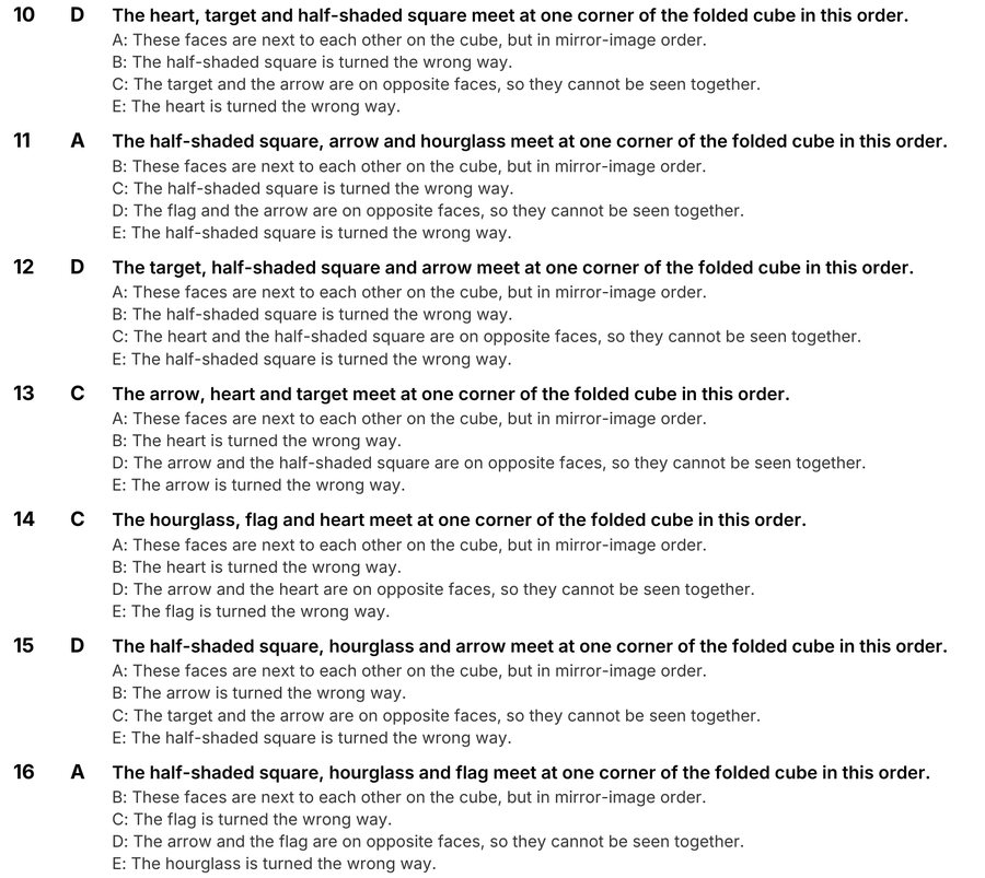 Part of an explanations page: each answer with the reason it is right and why each other option is wrong.