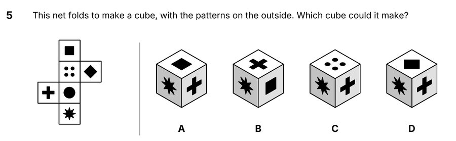 Question 5 from the book: cube nets.